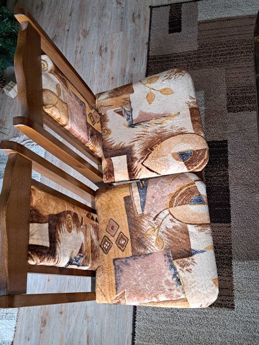 масивен дървен стол, буков  - 6 броя