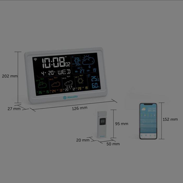 Statie meteo AlecoAir M40 Clima, WiFi, Asistenti vocali, Meteo, Alarma