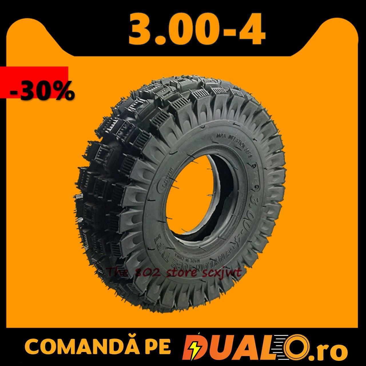 Cauciuc carucior handicap 3.00-4 profil off road trotineta tricicleta