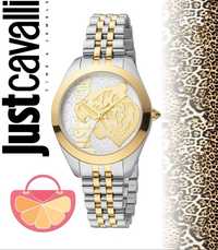 JUST CAVALLI – Дамски часовник "GOLD SILVER PANTERA" нов с кутия