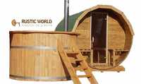 Pachet sauna si ciubar rustic lemn hot tube