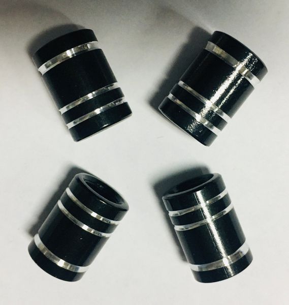Капачки за вентили Метални Черни Комплект 4 броя
