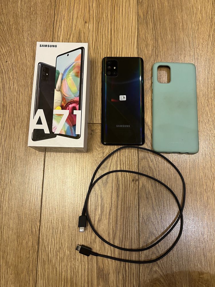 Смартфон Samsung Galaxy A71, Dual SIM, 128GB, 6GB RAM, 4G, Черен