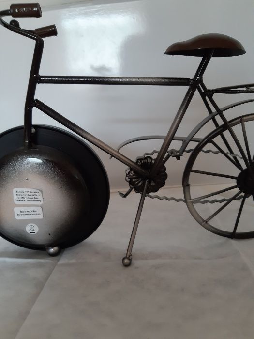 Bicicleta cu Ceas din fier, lungime 33cm