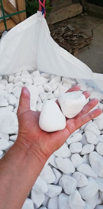 Pitricele decorative, Marmură rotungita Alba, Alba THASSOS,ROȘIE,VERDE