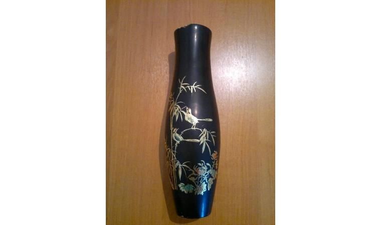Продам вазу глиняную с глазурной росписью, вазу деревянную времён СССР