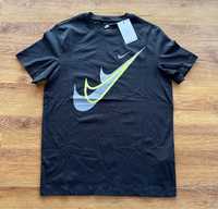 Мъжка,памучна,черна тениска Nike с бродирано лого