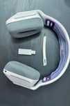 Casti gaming wireless Logitech G733, ultrausoare, Lightsync RGB, Alb