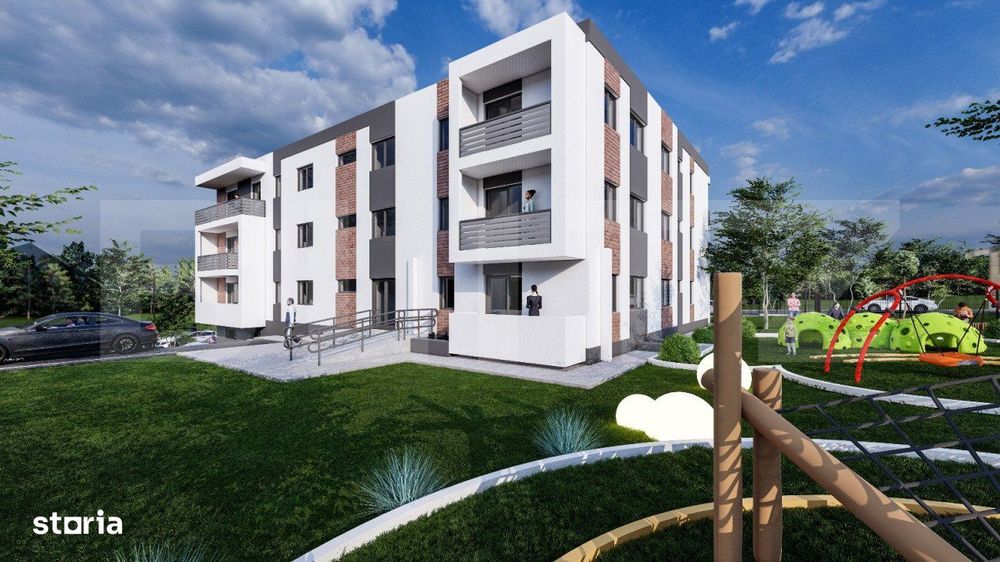 Apartament de vanzare, cu 2 camere, 56 mp cu balcon, zona Iasi-Lidl Bu