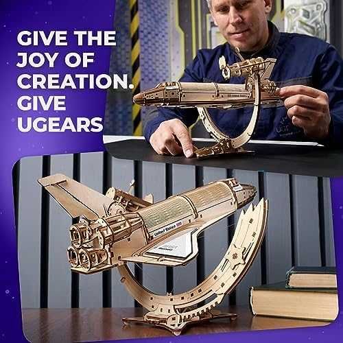 Нов Легендарен Космически Шатъл като 3D Дървен Пъзел UGears NASA Space