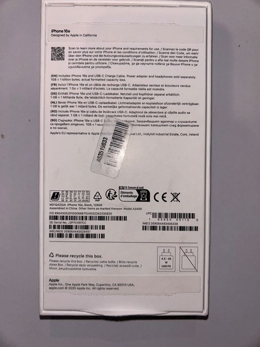Iphone 16e 128 GB Nou