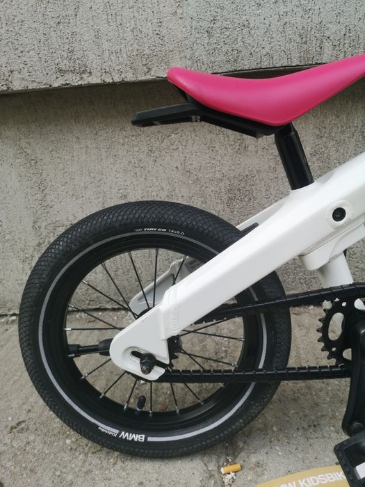 Bicicletă copii BMW Kidsbike 14 Zoll 2 in 1 alb perlat model 2021