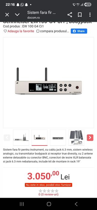 Receiver Sennheiser ew G4 100 Ci1