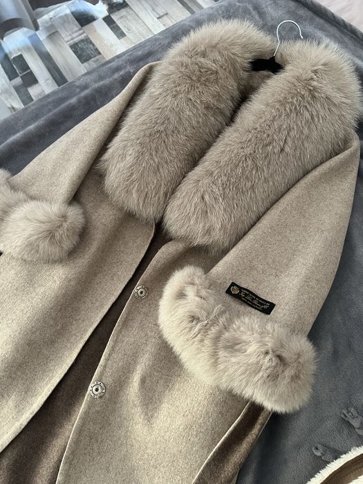 Палто от алпака с естествен косъм