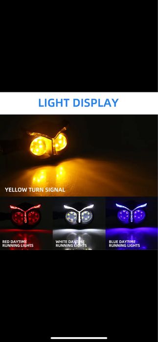 Semnalizari moto LED bufnita cu limini de zi scuter atv