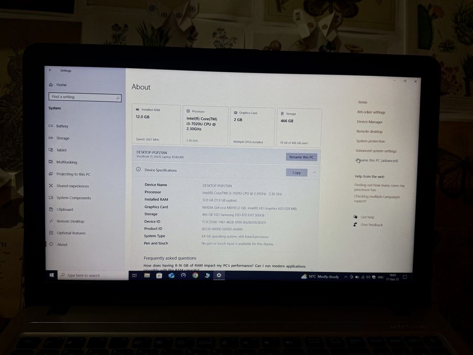 Laptop ASUS VivoBook 15 X540UBR