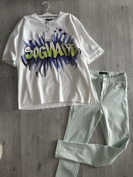 Tricou Bershka + pantaloni Skinny 55 lei