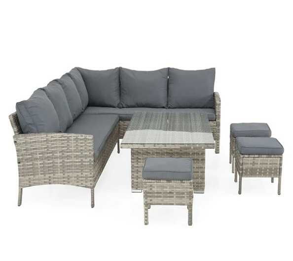 Set canapea/colțar 3 taburete + masa pt exterior gradina/terasa OFERTA