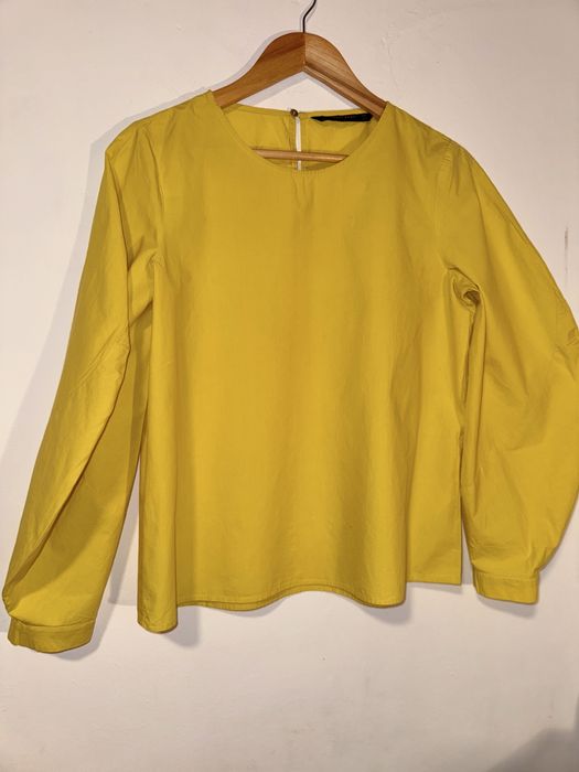 Bluză-cămașă elegantă cu mâneci bufante, Zara, S