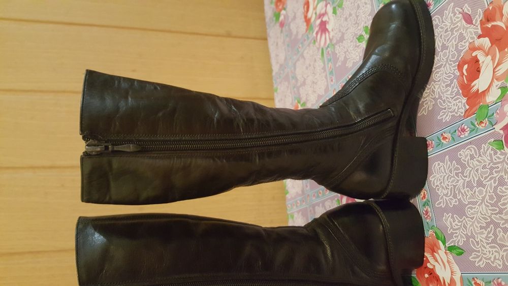 Cizme fetițe, înalte, de piele