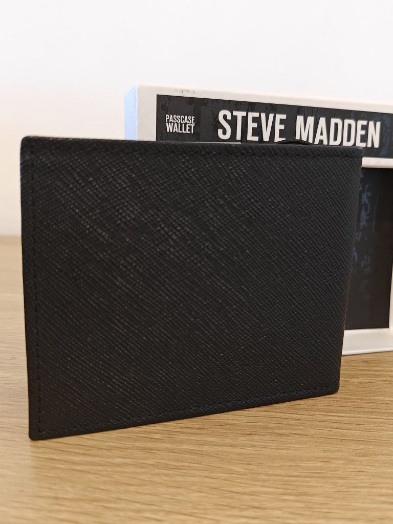 Portofel Steve Madden *original*piele naturală*negru*bărbați