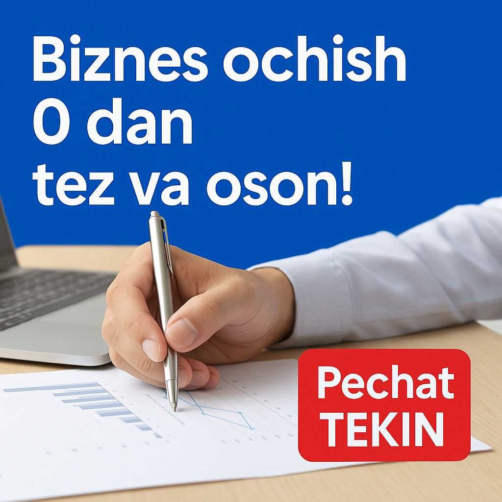 MChJ, YaTT ochishga 0 dan yordam beramiz (bonusga TEKIN pechat!)