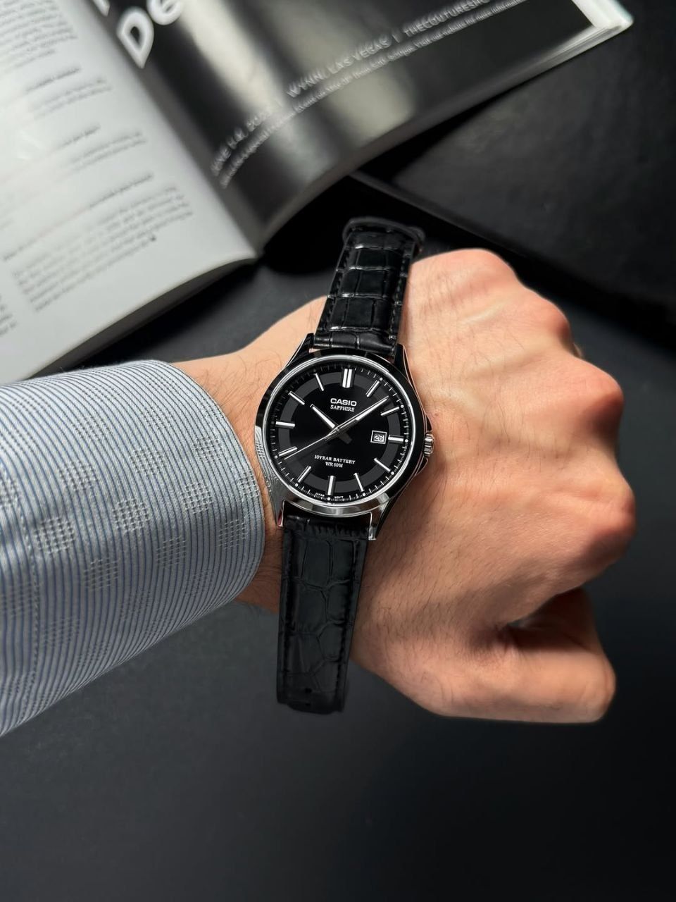 Casio MTS-100L - Sapfir oyna, 10 yillik batareya, Original