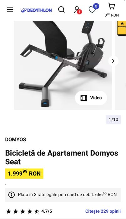 Vand bicicleta de apartament Domyos putin folosita