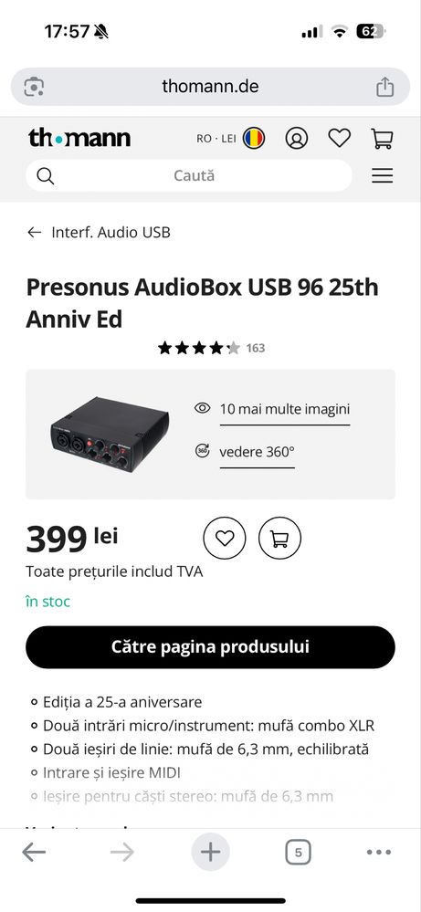 Interfata Audio USB | Presonus AudioBox USB 96 25th Anniv Ed