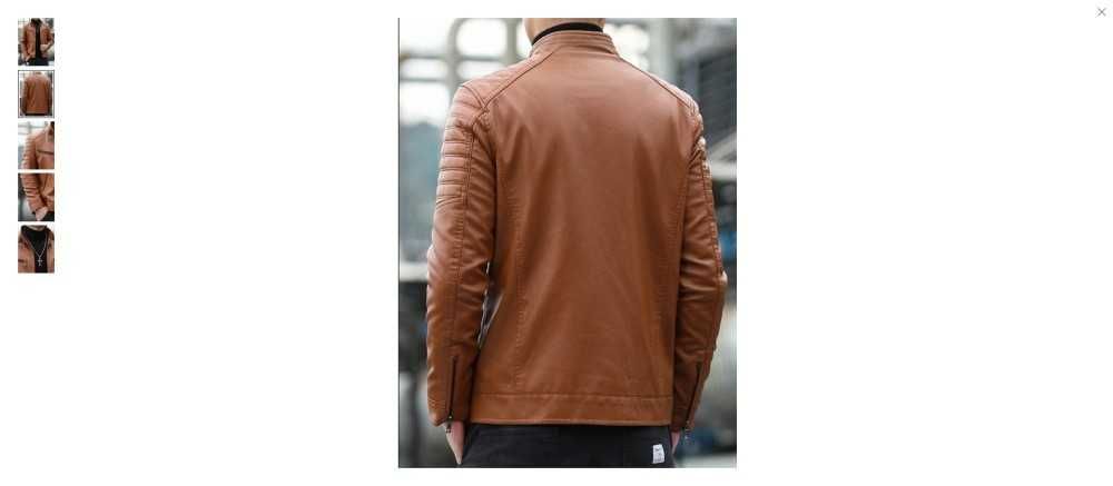 Geaca Jachetă minimalistă din piele pentru bărbați,- Marime L