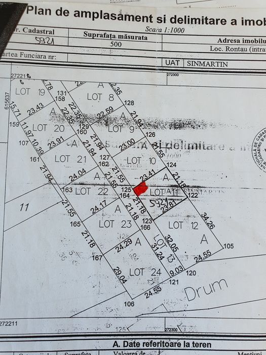 Vînd teren intravilan Rontau