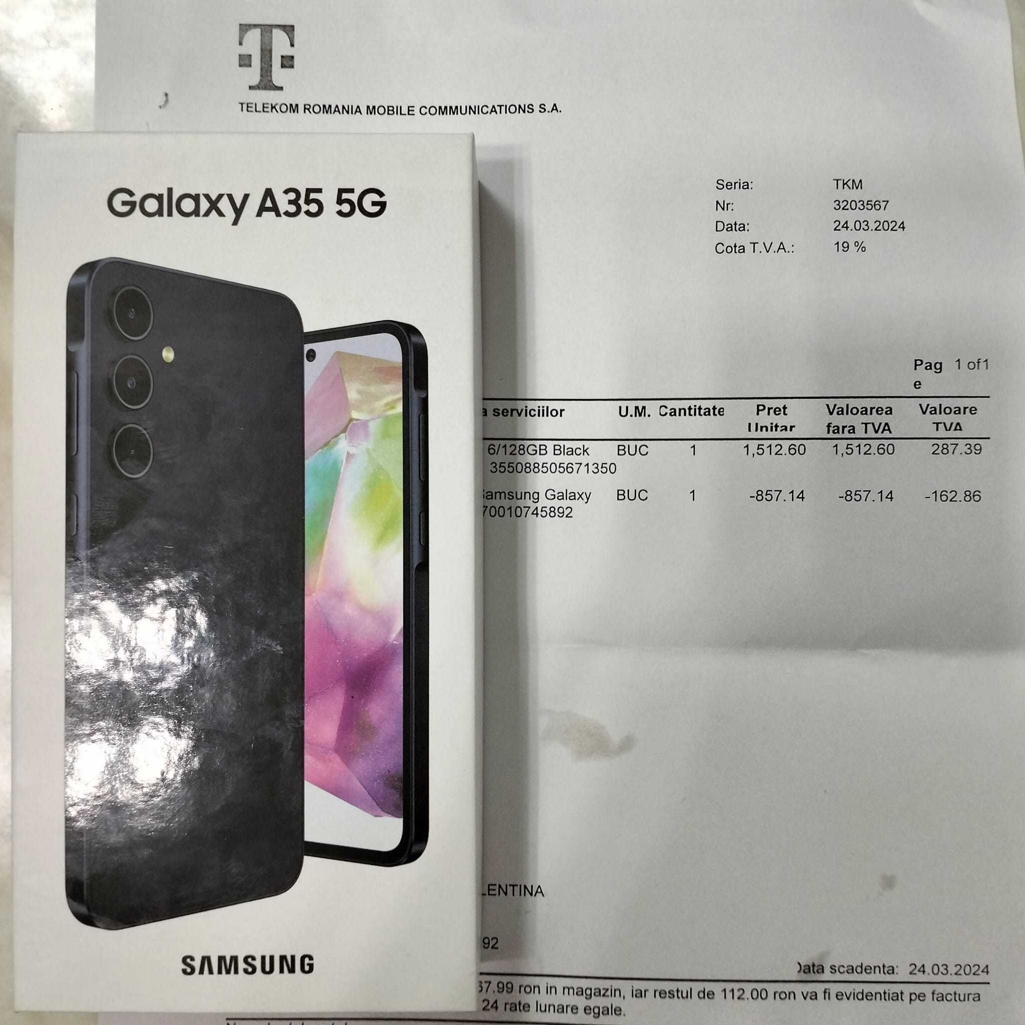 Telefon Samsung Galaxy A35 5G Negru Sigilat si Fact 128GB Zeus 26759
