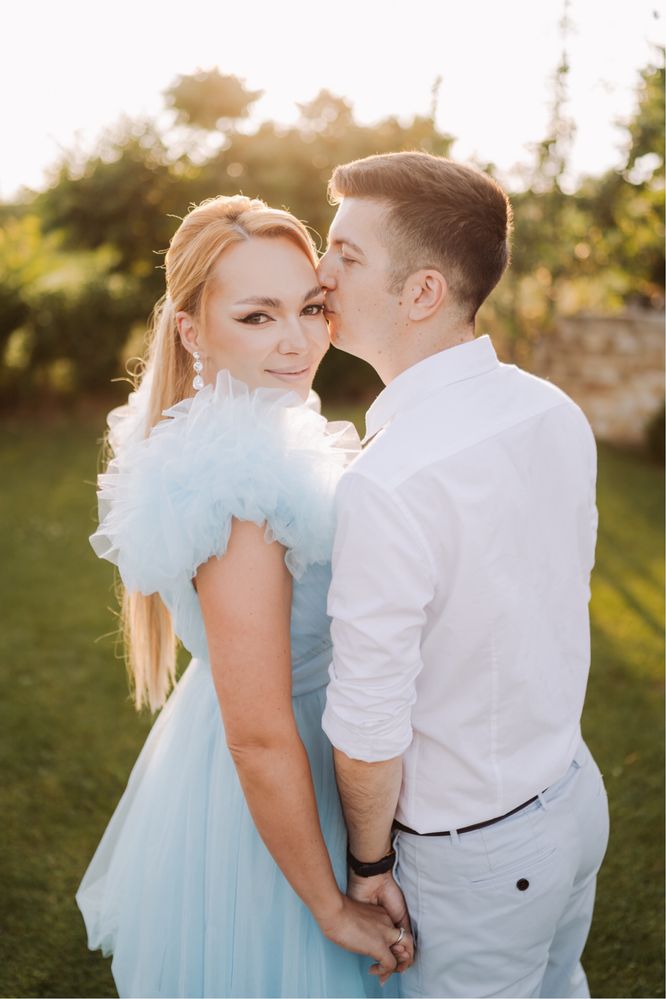 Vand rochie din tull , bleu