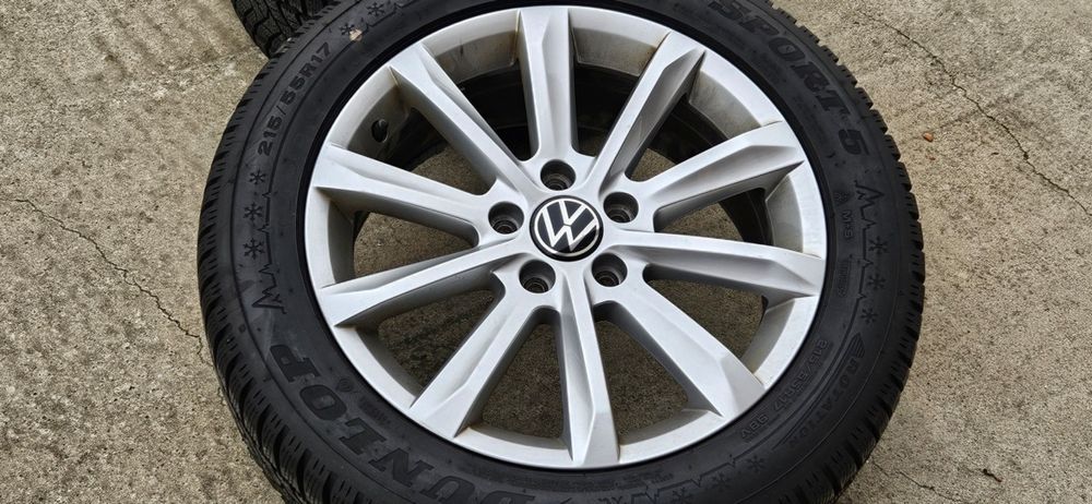 Jante VW 17 Passat B8 3G echip anvelope NOI iarna 215 55 17 Dunlop2025