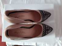 Pantofi dama eleganti cu toc bej