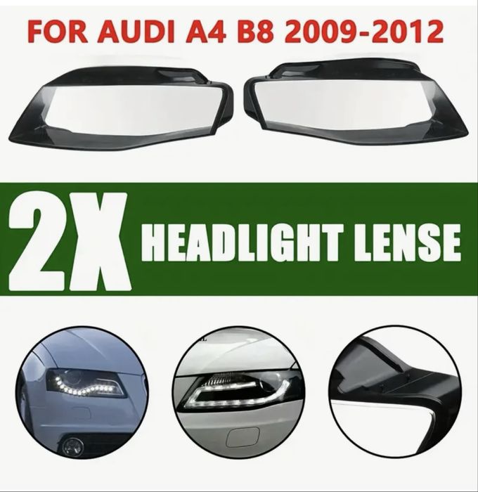 "ПРОМОЦИЯ"  Стъкла за фарове капаци заAudi A4 B8  (2009–2012)