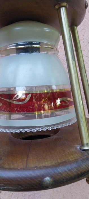 Candelabru vechi, lemn, alamă