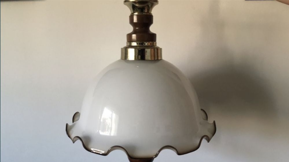 Lampa pendul de tavan,lustra,candelabru german,din sticla