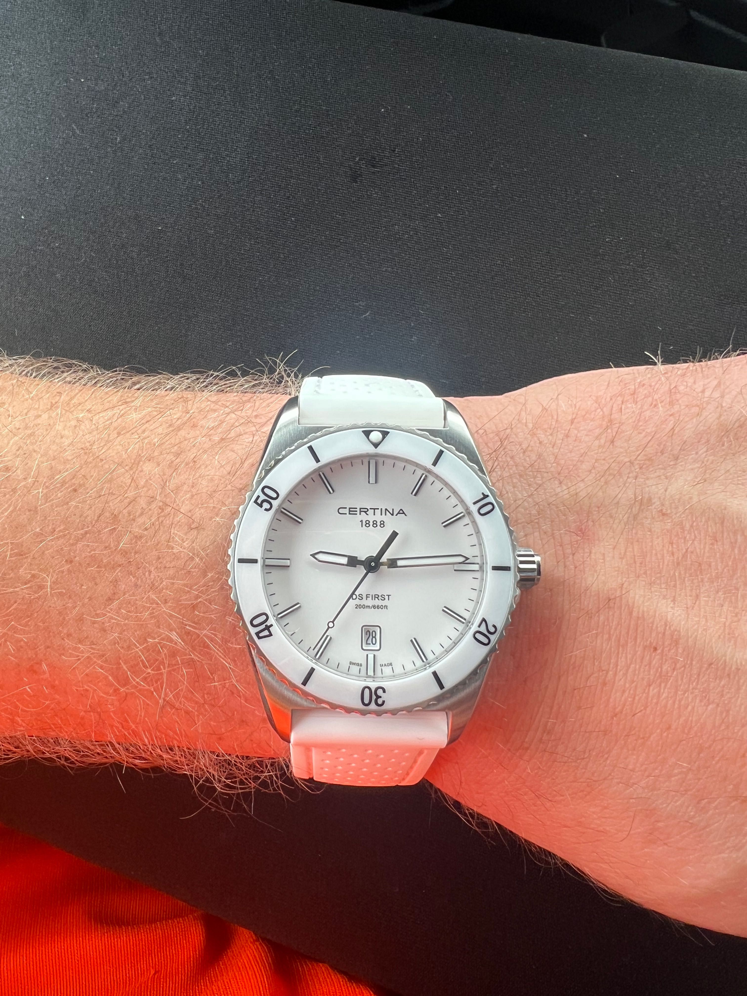 CERTINA
DS First Ceramic Genuine White Leather Men's Quartz Watch