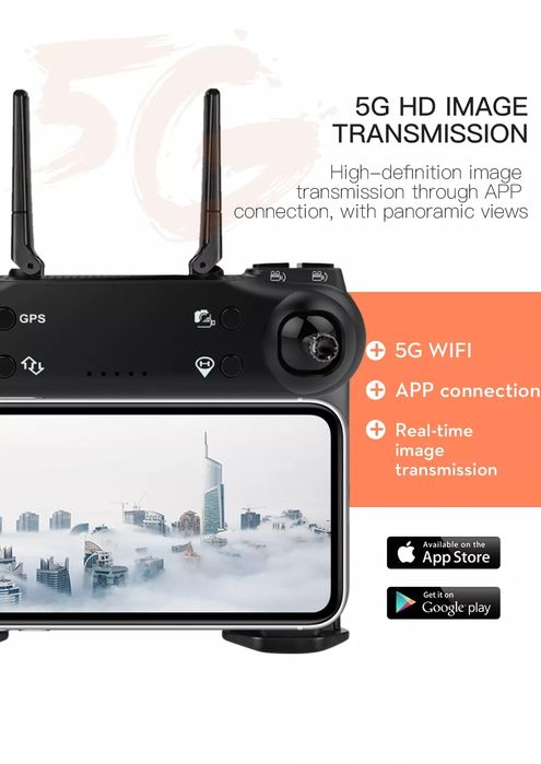 Drona PRO cu GPS,Camera 4K,5G,gimbal 2 axe,20 min,  D 1000 metri, Noua