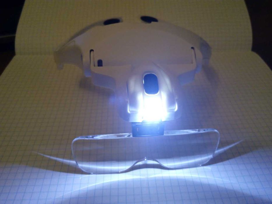 Лупа на голову с фонариком 5 линз