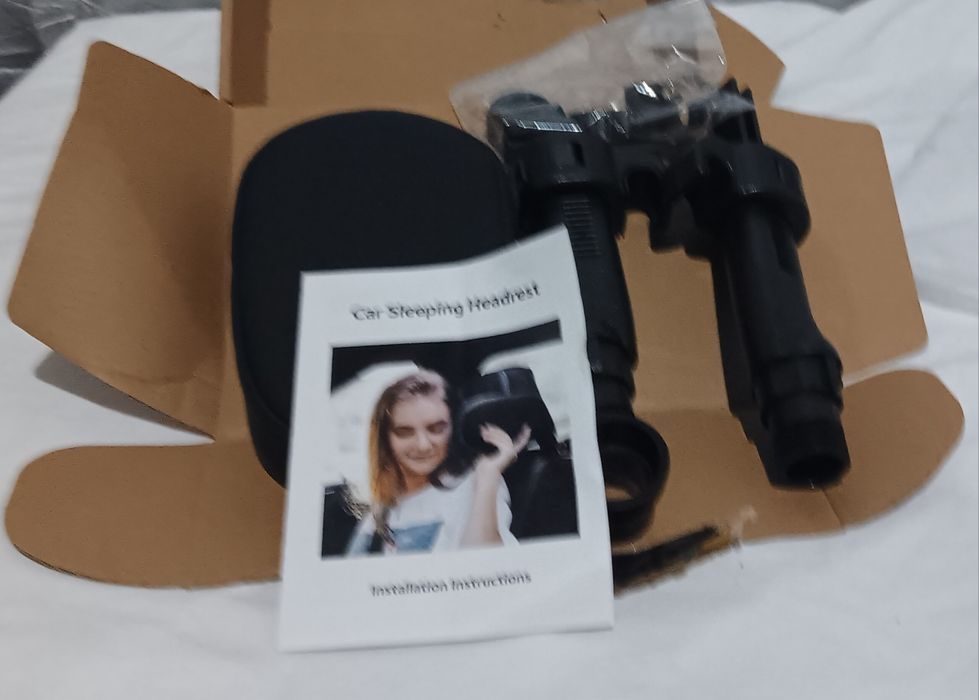 Tetiera auto, reglabila, Carmax, negru, 24.5 x 18.5 x 9 cm