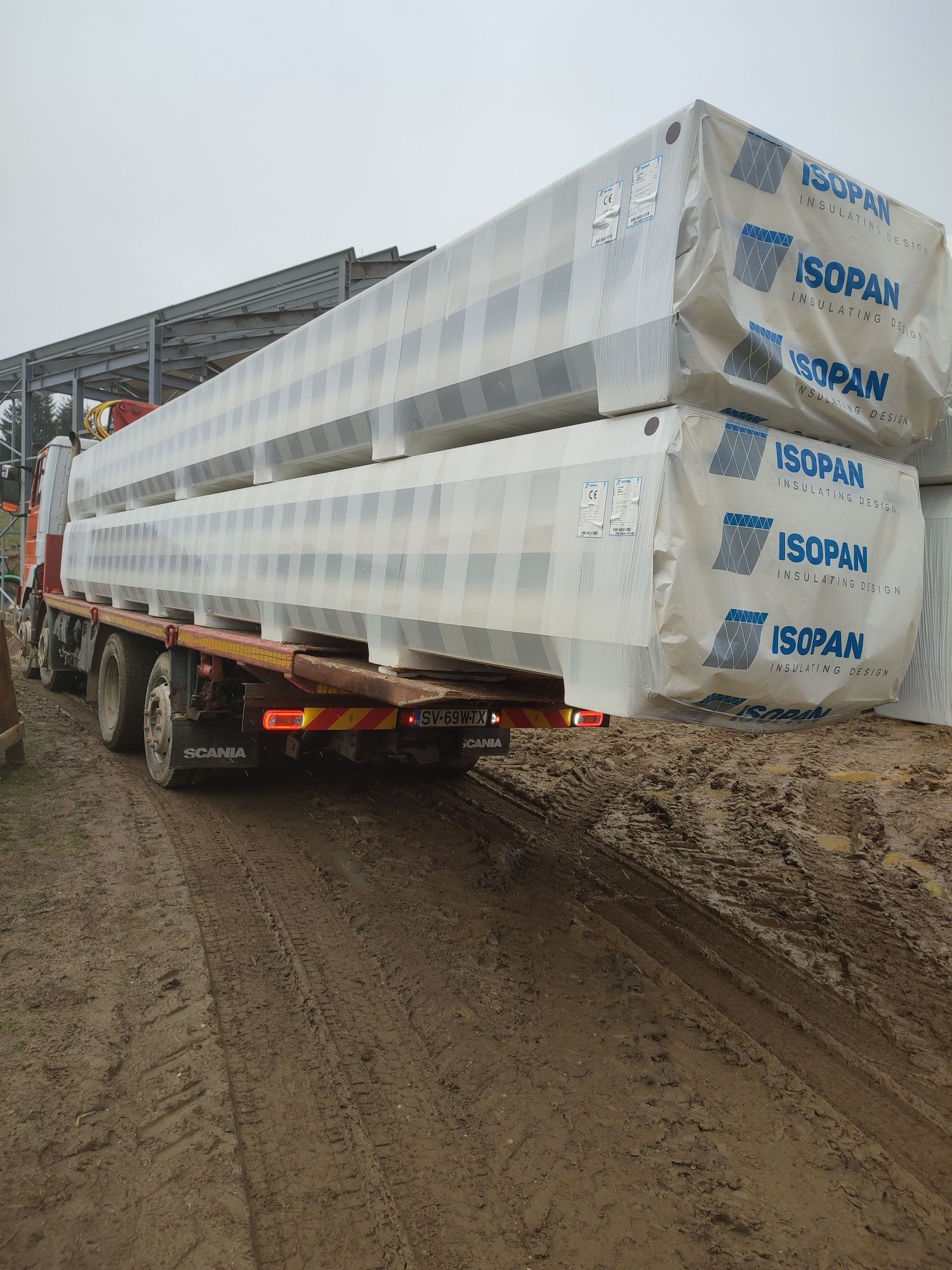 Scania Platforma Trailer Macara Troliu Hidraulic