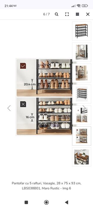 Pantofar vasagle mahon podus sigilat