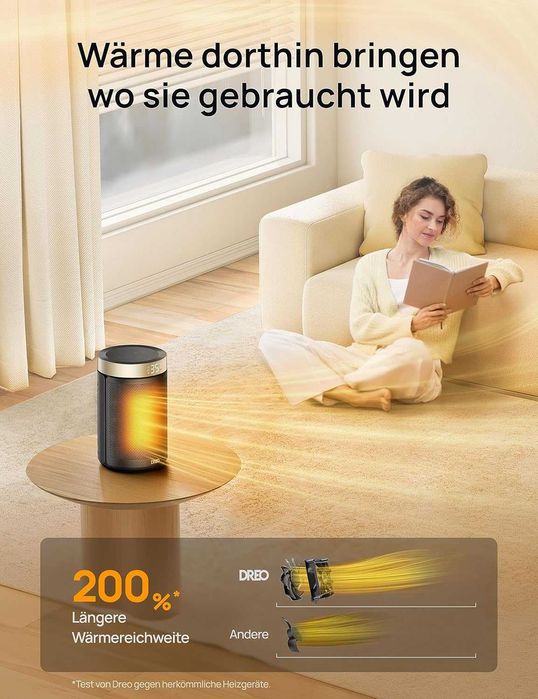 Вентилаторна печка Dreo, 1500W, Тиха, Керамичен нагревател