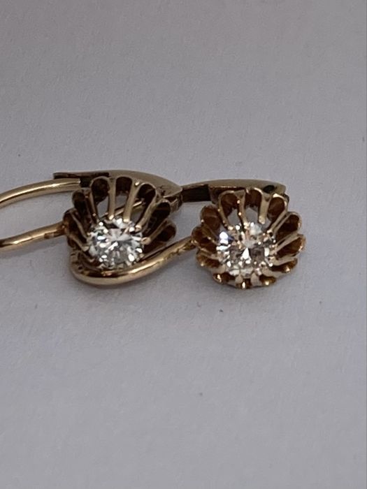 Cercei vechi aur  cu diamante 0.50ct