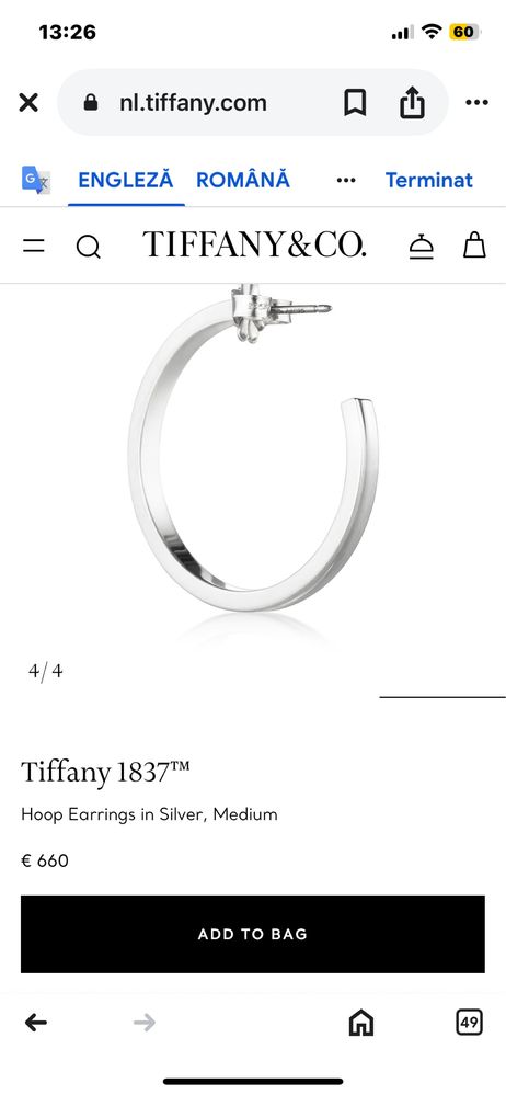 Cercei din argint Tifanny&Co