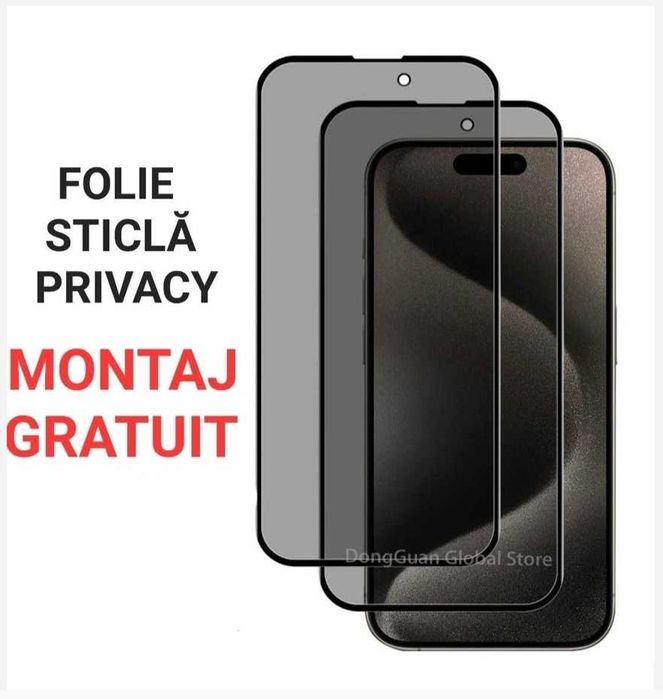Folie de Sticla Privacy Full iPhone 16 , 16 Pro , 16 Plus