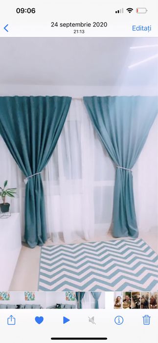 Draperie groasa culoare albastra