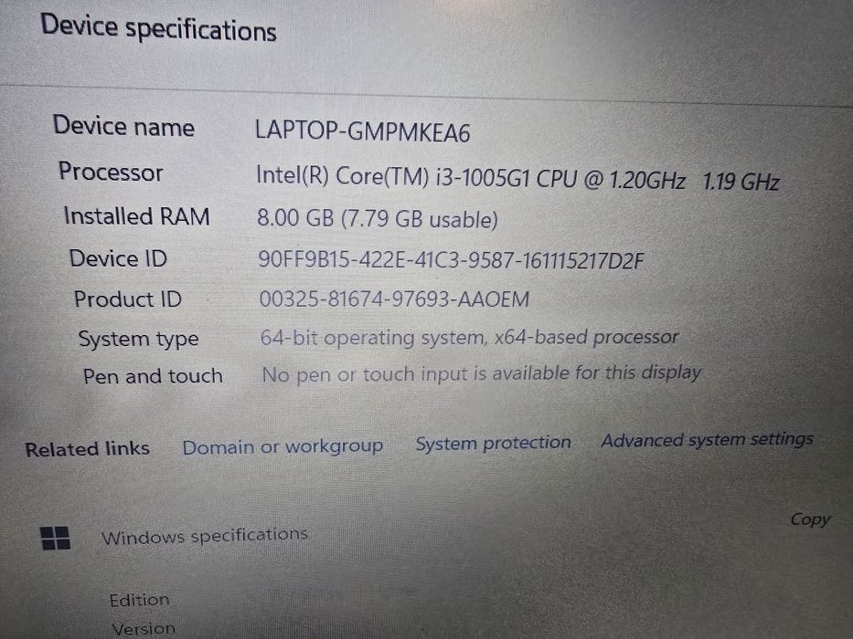 Acer Aspire I3 gen 10 8Gb Ssd 512 15.6 FullHd